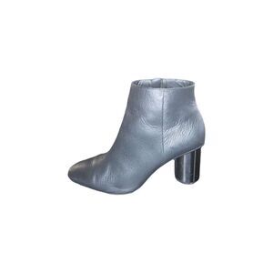 Zara Ankle Boots Women Sz 9 Wide Heeled Black Leather‎ Designer Winter Workwear